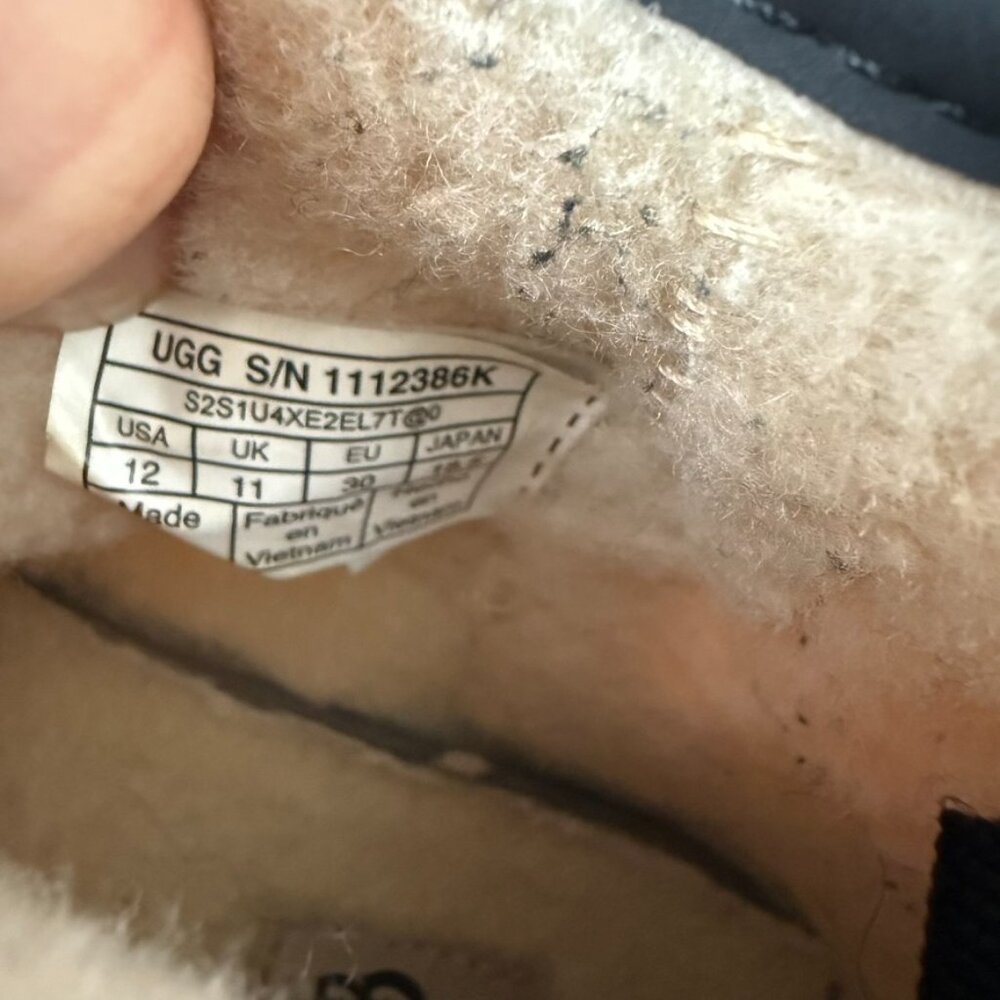 UGG Kids Classic Clear Cream Black Mini II Boots Size 12 | Waterproof Shearling - Picture 7 of 7